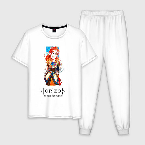 Мужская пижама Элой арт Horizon Forbidden West / Белый – фото 1