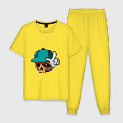 Пижама хлопковая мужская Глорибой, цвет: желтый