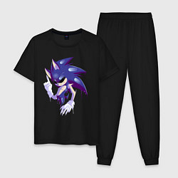 Пижама хлопковая мужская Sonic Exe Sketch, цвет: черный