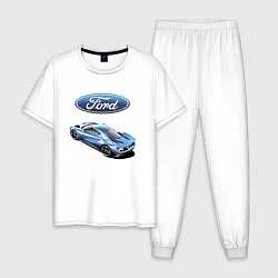 Пижама хлопковая мужская Ford Motorsport Racing team, цвет: белый