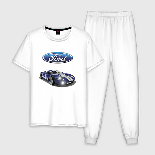 Мужская пижама Ford Racing team / Белый – фото 1