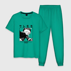 Пижама хлопковая мужская Кли Klee, Genshin Impact, цвет: зеленый