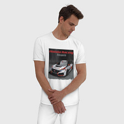 Пижама хлопковая мужская Honda Motorsport Racing Team, цвет: белый — фото 2