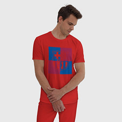 Пижама хлопковая мужская FC Barcelona Logo 2022, цвет: красный — фото 2