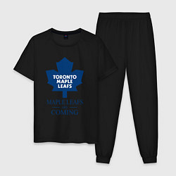 Пижама хлопковая мужская Toronto Maple Leafs are coming Торонто Мейпл Лифс, цвет: черный
