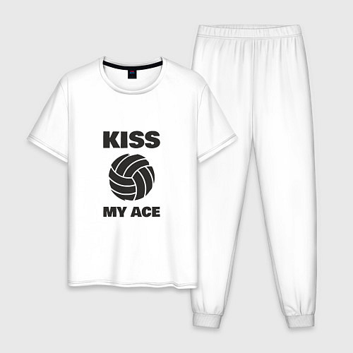 Мужская пижама Volleyball - Kiss My Ace / Белый – фото 1
