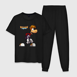 Пижама хлопковая мужская Rayman Legends Рэйман, цвет: черный