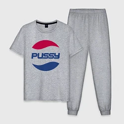 Пижама хлопковая мужская Pepsi Pussy, цвет: меланж