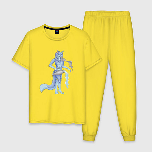 Мужская пижама Водолей, лиса фурри / Желтый – фото 1
