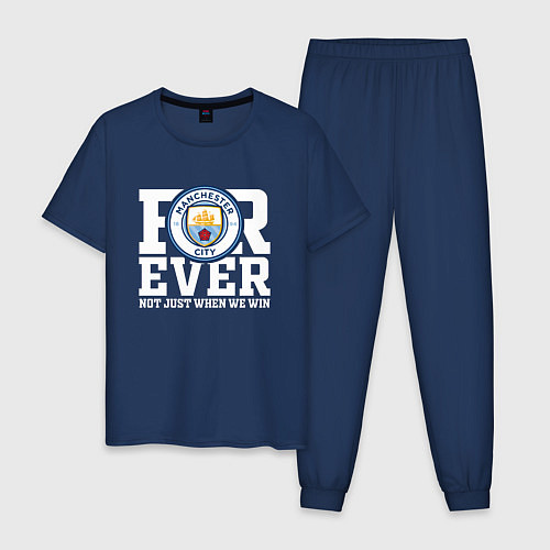 Мужская пижама Manchester City FOREVER NOT JUST WHEN WE WIN Манче / Тёмно-синий – фото 1