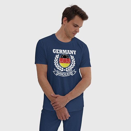 Мужская пижама Футбол Германия / Тёмно-синий – фото 3