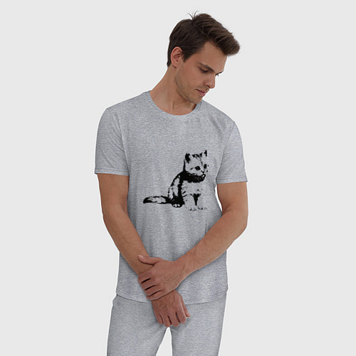 Мужская пижама Милый котенок Kitty / Меланж – фото 3