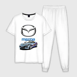 Пижама хлопковая мужская Mazda Japan, цвет: белый