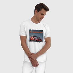Пижама хлопковая мужская Mazda Motorsports Development, цвет: белый — фото 2