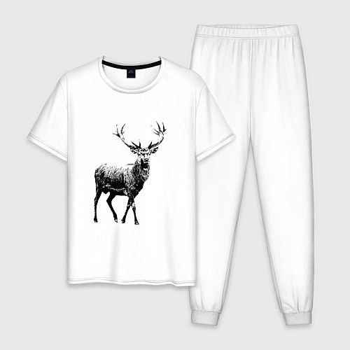 Мужская пижама Черный олень Black Deer / Белый – фото 1