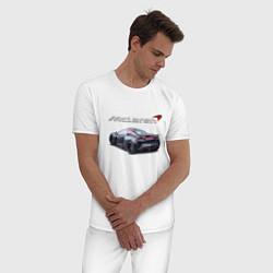 Пижама хлопковая мужская McLaren Racing Team Motorsport, цвет: белый — фото 2
