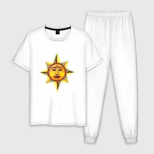 Мужская пижама Солнца лик / Белый – фото 1