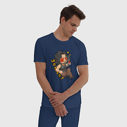 Пижама хлопковая мужская Johnny Джонник Cyberpunk, цвет: тёмно-синий — фото 2