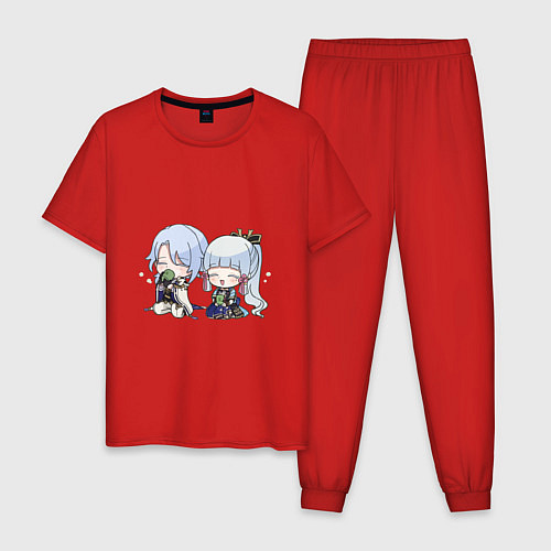 Мужская пижама Аято и Аяка / Красный – фото 1