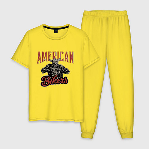 Мужская пижама American bikers / Желтый – фото 1