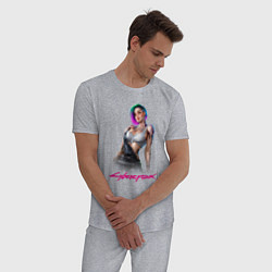 Пижама хлопковая мужская Sexy Judy Cyberpunk 18, цвет: меланж — фото 2