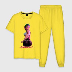 Пижама хлопковая мужская Judy Джуди арт 18, цвет: желтый