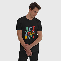 Пижама хлопковая мужская Ace Ace Baby, цвет: черный — фото 2