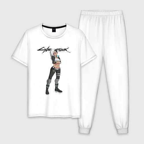 Мужская пижама Vi cyberpunk 2077 / Белый – фото 1