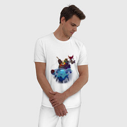 Пижама хлопковая мужская Зомби рыбак, цвет: белый — фото 2
