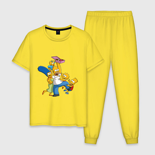 Мужская пижама Simpsons donuts / Желтый – фото 1