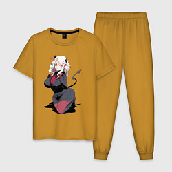 Пижама хлопковая мужская Модеус - Похотливый Демон, цвет: горчичный