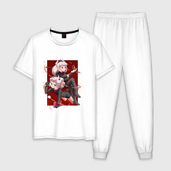 Пижама хлопковая мужская Пандемоника и Люцифер, цвет: белый