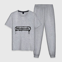 Пижама хлопковая мужская Nintendo streaks, цвет: меланж