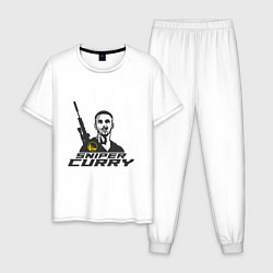 Пижама хлопковая мужская Sniper Curry, цвет: белый