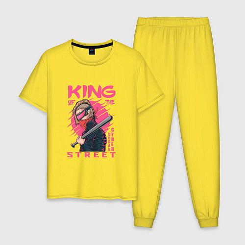Мужская пижама Cyberpunk King of the street / Желтый – фото 1