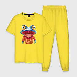 Пижама хлопковая мужская Большая лягушка, цвет: желтый