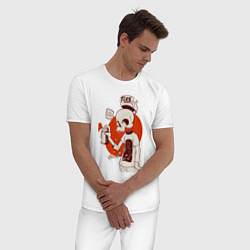 Пижама хлопковая мужская Zombie Graffiti, цвет: белый — фото 2