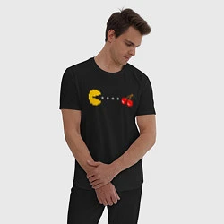 Пижама хлопковая мужская Pac-man 8bit, цвет: черный — фото 2
