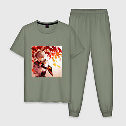 Мужская пижама Каэдэхара Кадзуха с котенком Геншин Импакт