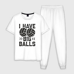 Пижама хлопковая мужская Big Balls, цвет: белый