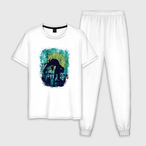 Мужская пижама Лесные Инопланетяне / Белый – фото 1