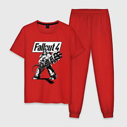 Пижама хлопковая мужская Fallout 4 Hero!, цвет: красный
