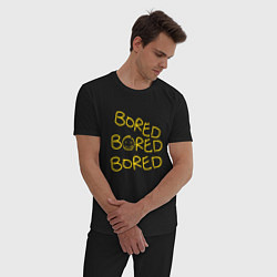 Пижама хлопковая мужская Bored Bored Bored, цвет: черный — фото 2