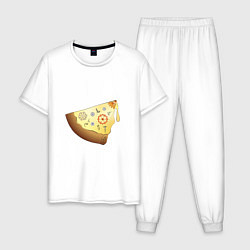 Пижама хлопковая мужская Пицца в стиле стимпанк, цвет: белый