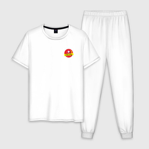 Мужская пижама Значок донора / Белый – фото 1