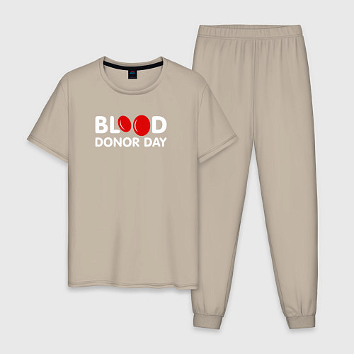 Мужская пижама Blood Donor Day / Миндальный – фото 1