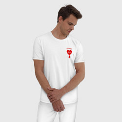 Пижама хлопковая мужская Donor, цвет: белый — фото 2