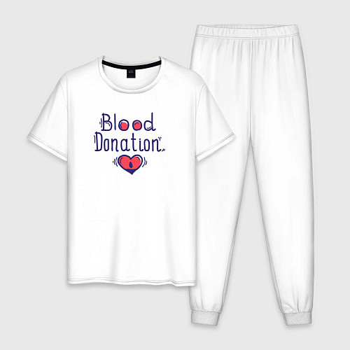Мужская пижама Blood Donation / Белый – фото 1