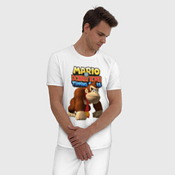 Пижама хлопковая мужская Mario Donkey Kong Nintendo, цвет: белый — фото 2