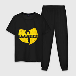 Пижама хлопковая мужская Wu tang logo, цвет: черный